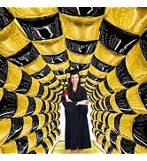 AIERSA Black And Gold Balloon Backdrop Wall,25Pcs Square Foil Balloons for Graduation,Birthday,An...