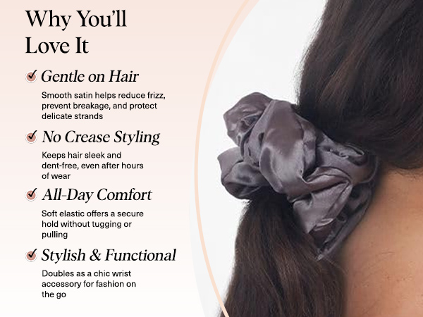 Kitsch Satin Hair Scrunchies for Women, Softer Than Silk Scrunchies for Hair