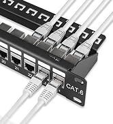 24 Port RJ45 Through Coupler 1U Cat6 Patch Panel STP Shielded