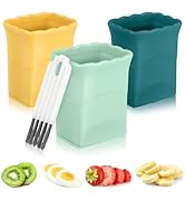 Cup Slicer Egg Strawberry Cutter: 3Pcs Handheld Fruit Slice Banana Slicers - Vegetable Slicer Mus...