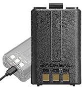 BAOFENG [USB-C Rechargeable] BL-5 1800mAh Battery for UV-5R Series, Type-C Charging Port, Compati...
