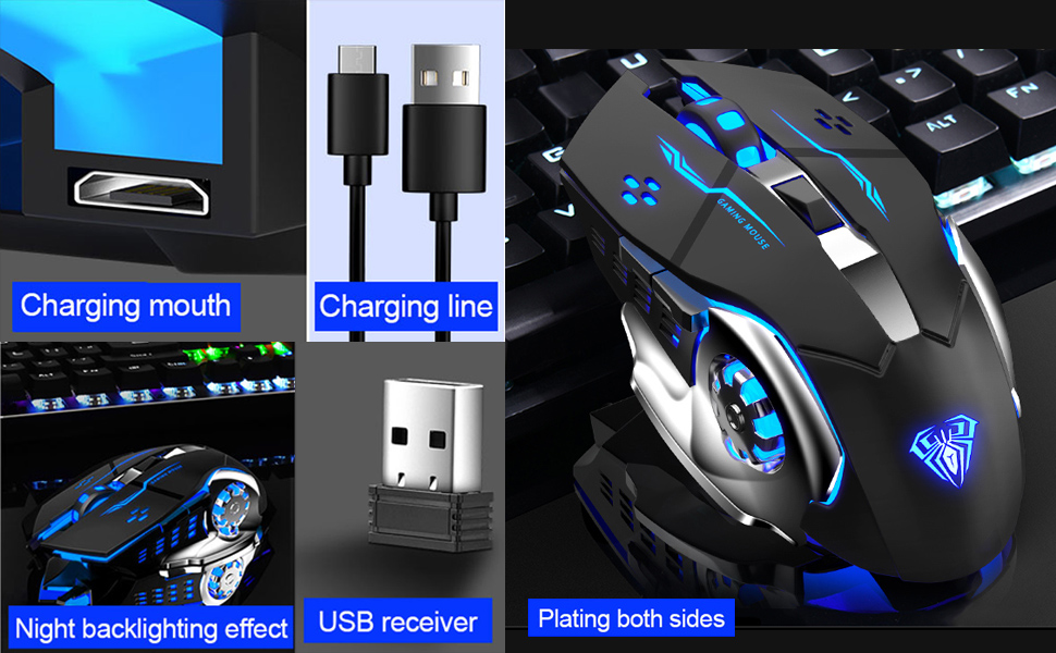 silent mouse for laptop wireless gaming mouse black computer mouse led backlit pc gaming mice