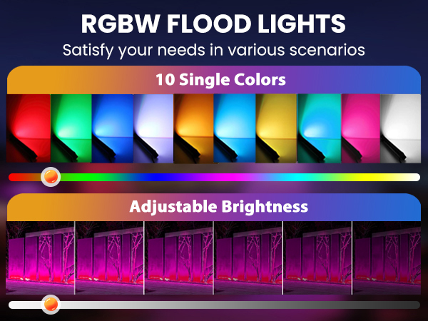 RGB color changing wall washer lights