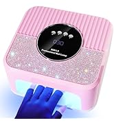 LimeGirl UV LED Nail Lamp Kit for Gel Polish Professional Fast Curing Pink Dryer Light Set with U...