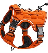 Heavy-Duty Tactical Dog Harness for Large Dogs, No Pull Adjustable Reflective Pet Vest with Molle...