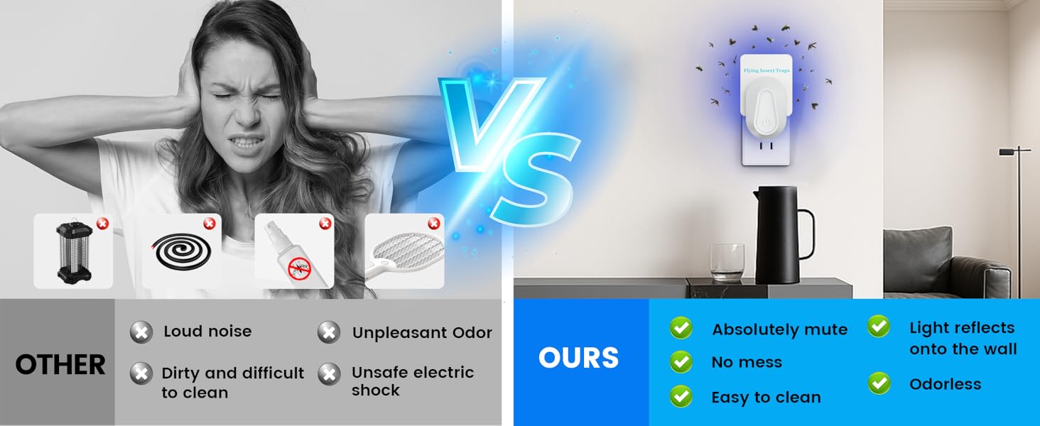 ours are absolkutely mute, light reflects onto the wall, no mess, odorless and easy to clean.