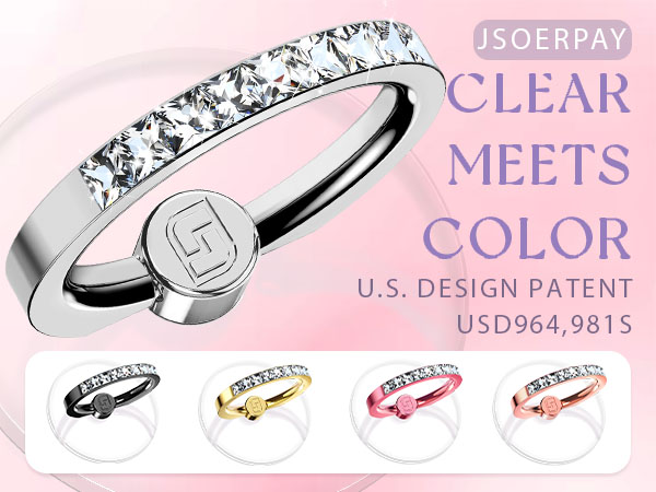 U.S. Design Patent USD964,981S, 5 colors including silver, black, gold, pink, and rose gold