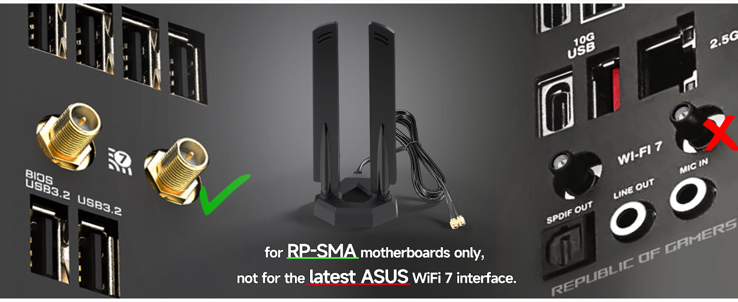 wifi antenna for asus wifi 7 gaming motherboard