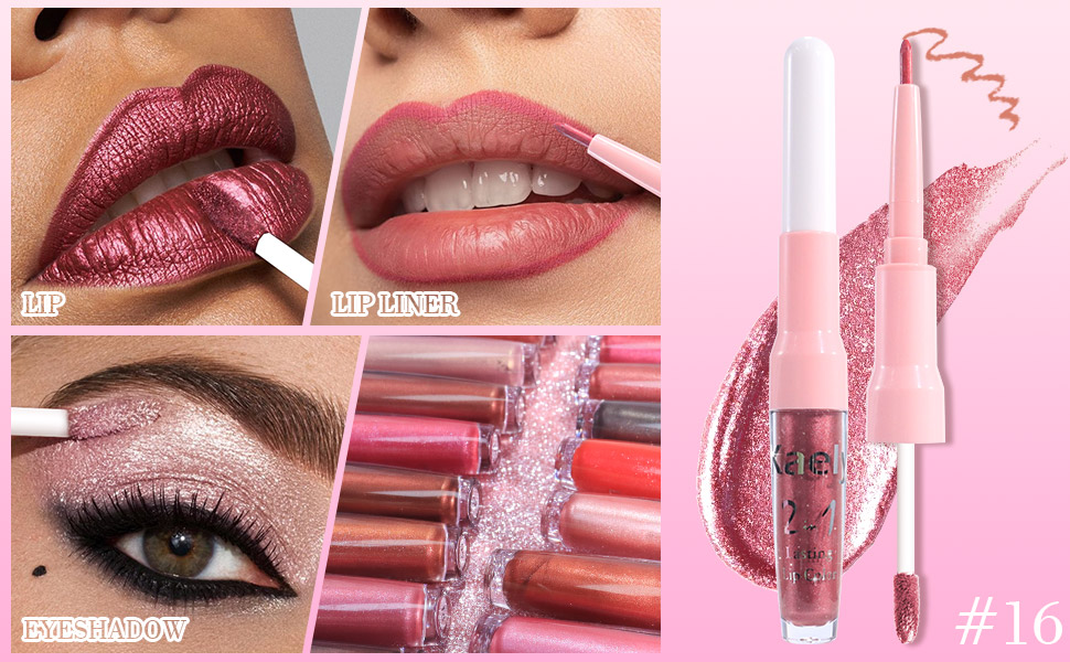 Kaely 2in1 Metallic Lipstick and Lip Liner