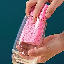 Compressed Cellulose Sponges Non-Scratch Natural Sponge Cleaning Scrub Sponge kitchen Cut-Outs DIY