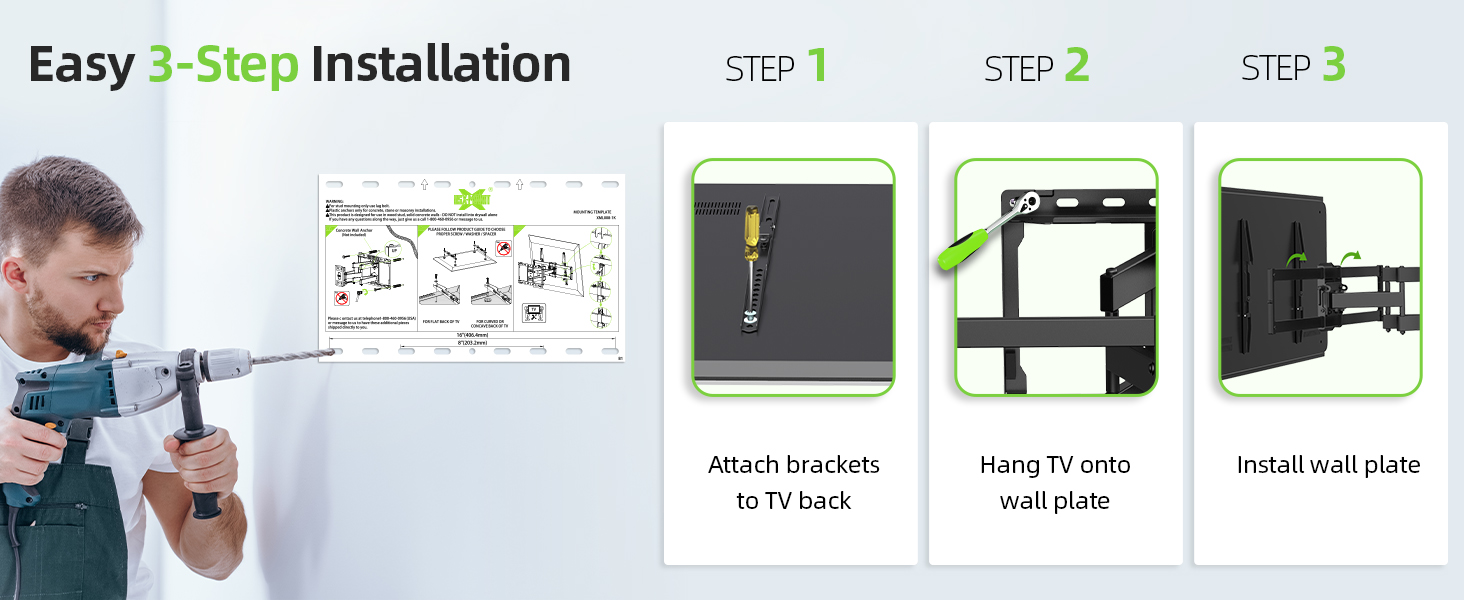 Full motion TV wall Mount