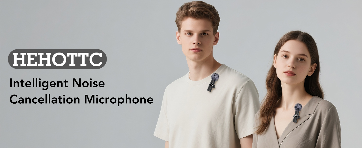 HEHOTTC 3 in 1 Mini Wireless Lavalier Microphone for All Devices