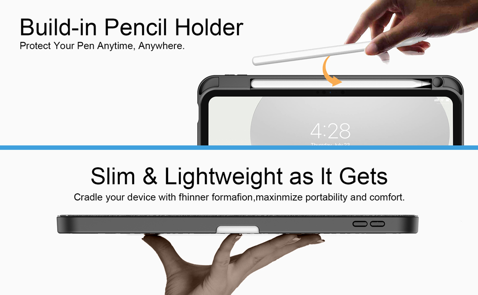 ipad 11th generation case ipad 2022 case ipad 10th generation case with pencil holder slim