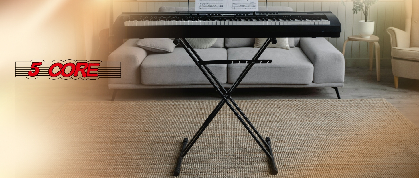 5 CORE Keyboard Stand Piano Heavy Duty Z Style Adjustable Keyboard Holder Digital Piano Keyboard Sta...