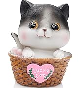 H&amp;W Kitten Money Bank (Gray), Shatterproof Cat Piggy Bank, First Coin Bank, Best Christmas Birthd...