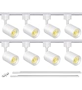 VANoopee 8-Light LED Track Lighting Kit with 6.6FT H Type Track Rails, Dimmable Track Light Heads...