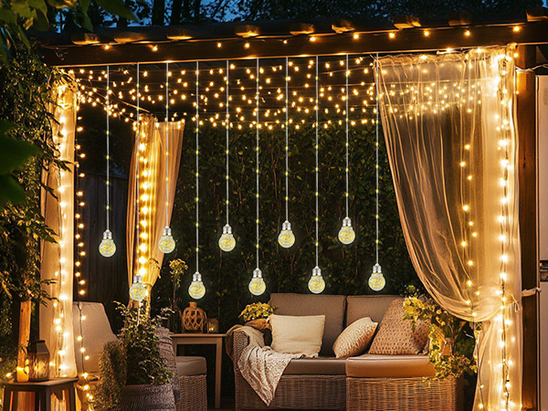wishing ball curtain lights for patio decor