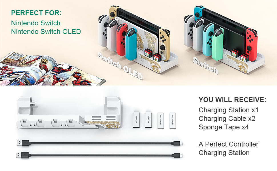 nintendo switch charging station dock for nintendo switch