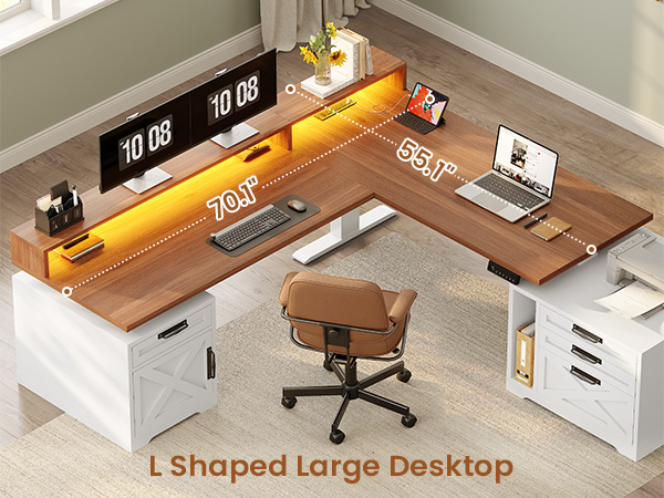 standing desk with storage