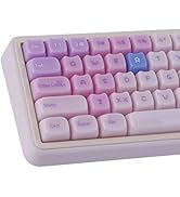 TYRIXKI Ceramic Jade Purple Cat Keycaps, 148 Keys Translucent Creamy Jelly Cute Keycaps Mao Profi...