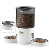 Miaosical Automatic Cat Feeder for 2 Cats, 4.2L Dual Food Dispenser, Up to 6 Meals/Day, Portion C...