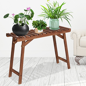 tep-style flower pot display rack with ventilated slats