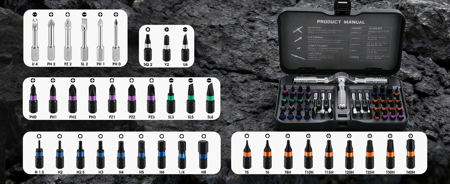 40 In 1 Magnetic Ratchet Screwdriver Set