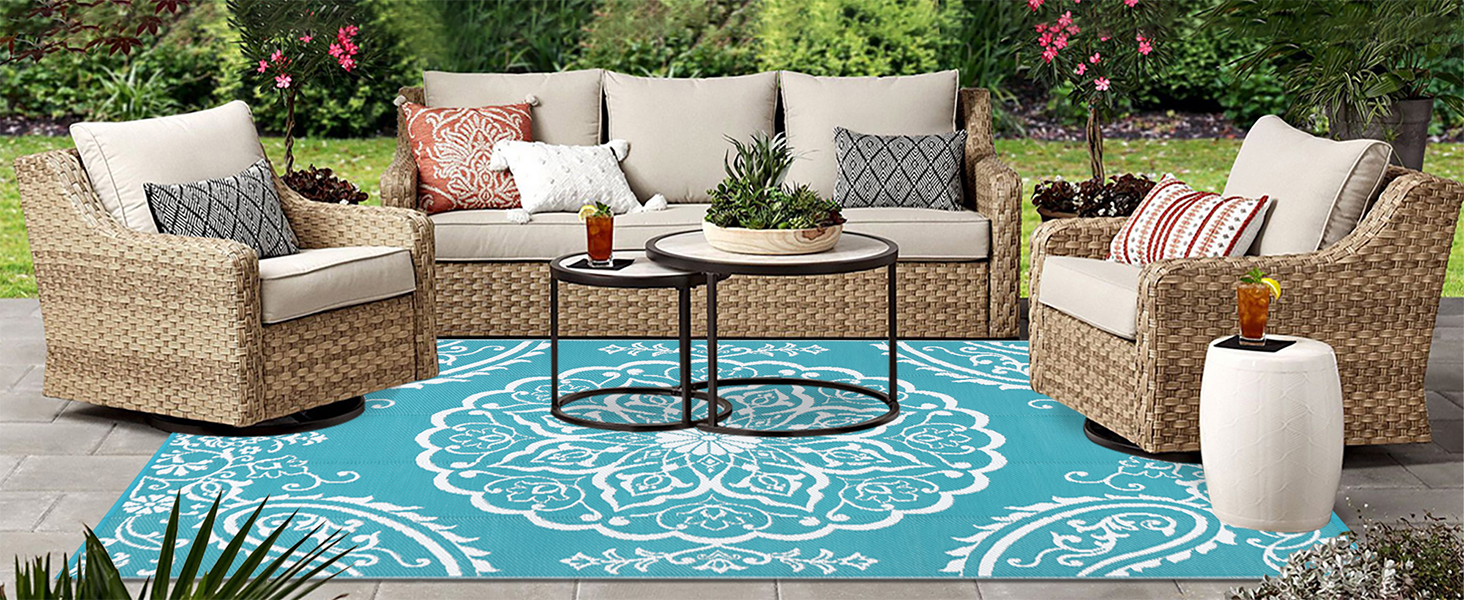 outdoor plastic straw rug