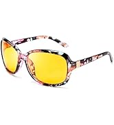 FEISEDY Classic Womens Night Glasses Driving Anti Glare Wrap Around Yellow Sunglasses B2548