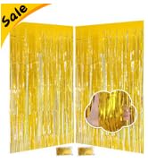 gold tinsel backdrop