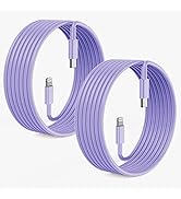 2Pack Purple Fast Charger Cable 10ft [Apple MFi Certified], USB Type C to Lightning Cable 10 Foot...