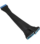 GINTOOYUN USB 3.0 Header Extension Cable, 19/20 Pin 1 to 2 Y Splitter Internal Extension Adapter ...