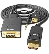 UANTIN VGA to DisplayPort Cable 6 Feet,1080P Uni-Directional VGA Computer to DP DisplayPort Monit...