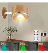 MIOBLUE LED Wall Sconce Light with Remote, 360 Rotation Magnetic RGB Picture Painting Light for L...