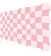 L-SPOUTTO Pink Mouse Pad,Geometric Desk Mat XXL Large Scalloped Gaming Mousepad,35.4x15.7in Non-S...