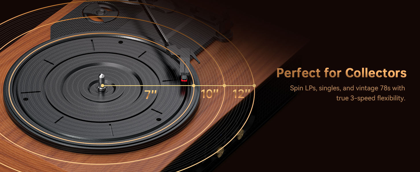 3 speed record player turntable