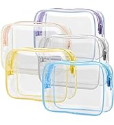 PACKISM Clear Toiletry Bag, 5 Pack TSA Approved Toiletry Bag Quart Size Bag, Travel Makeup Cosmet...
