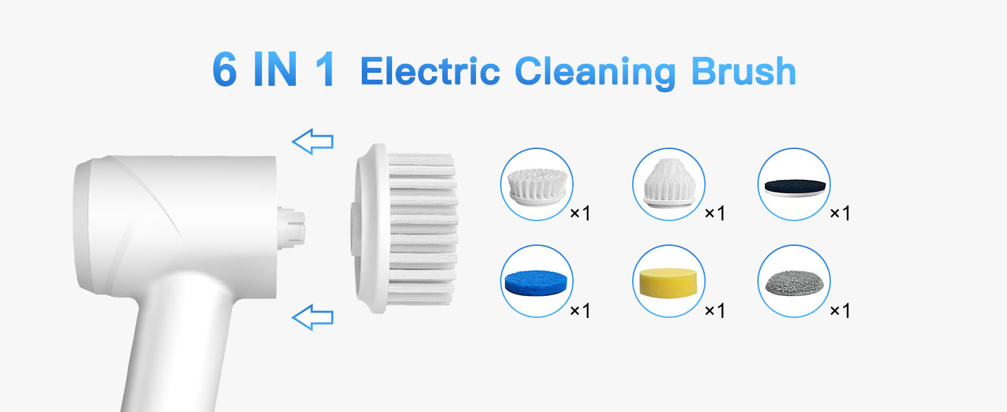 Electric Spin Scrubber - Cordless IPX7 Waterproof Shower Scrubber