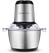 HOMEASY Meat Grinder Electric, Food Processor 2L Stainless Steel Meat Blender Food Chopper for Me...