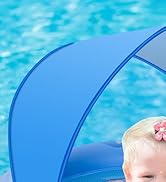 HYRIXDIRECT Baby Pool Float with Canopy Removable UPF 50+ UV Protection, 6-36 Months Babies Pool ...