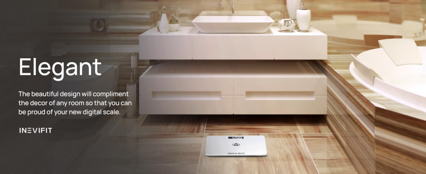 I-BS001W - INEVIFIT - Best Digital Bathroom Scale - Premium A+