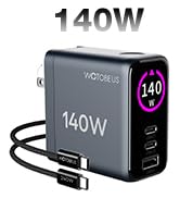WOTOBEUS GaN Dual 140W USB-C Wall Charger Block with LED Display