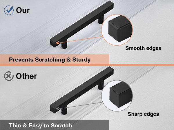 black cabinet handles