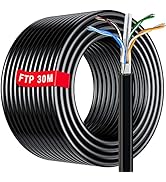 100FT Bulk rj45 Cable FTP Shielded Ethernet Network Cable Outdoor | FTP 23AWG Shielded Gigabit An...