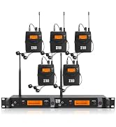 XTUGA IEM1200 UHF Mono Wireless in Ear Monitor System 2 Channel 5 Bodypacks Monitoring with in Ea...