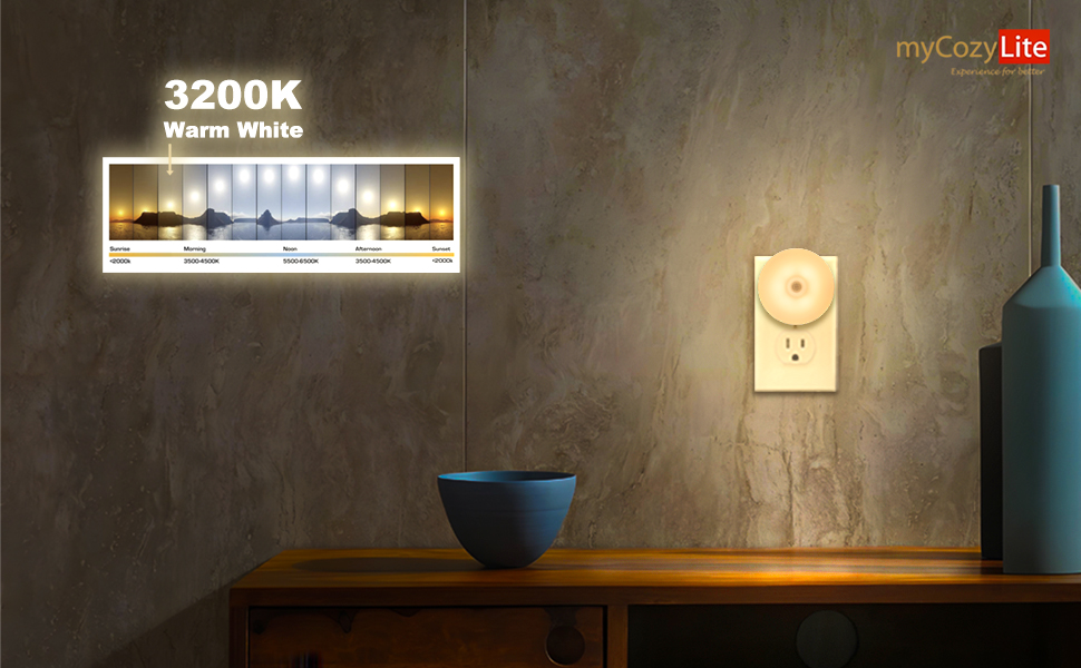 motion sensor night light warm hue light 
