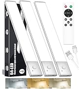 64-LED Under Cabinet Lights, Wireless &amp; Rechargeable, 3-Color Indoor Motion Sensor Light, Remote-...