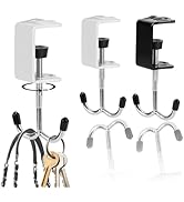 2Pcs Adjustable Purse Hooks for Table &amp; Desk - 100lb Capacity Heavy-Duty Alloy Backpack Hanger, M...