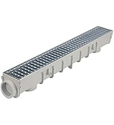 NDS 864GMTL 5-Inch Pro Channel Drain Kit with Metal Grate, 5 in, Gray