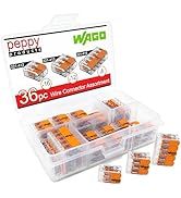 WAGO 221 Lever-Nuts 36pc Compact Splicing Wire Connector Assortment. Includes (16x) 221-412, (12x...